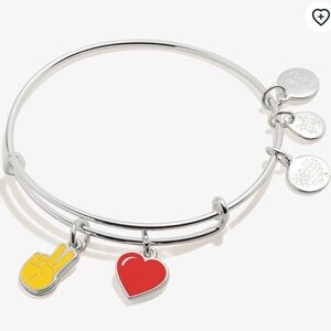 Alex and Ani Peace and Love Emoji Duo Charm Bangle Bracelet - Shiny …